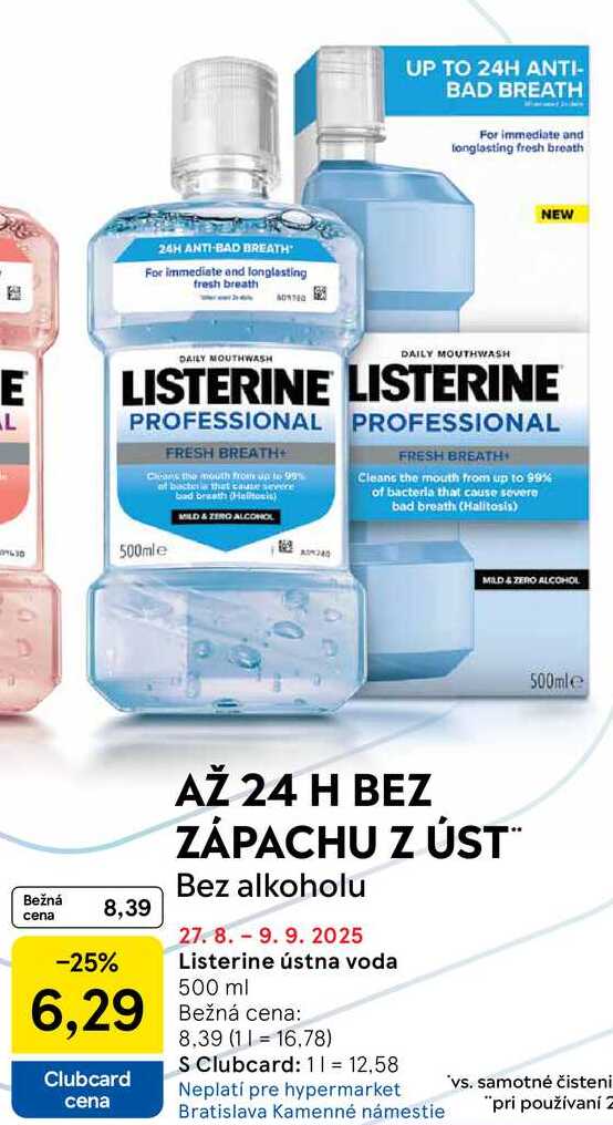 Listerine ústna voda, 500 ml 