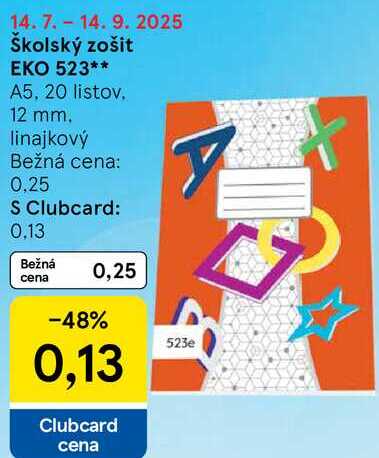 Školský zošit EKO 523 