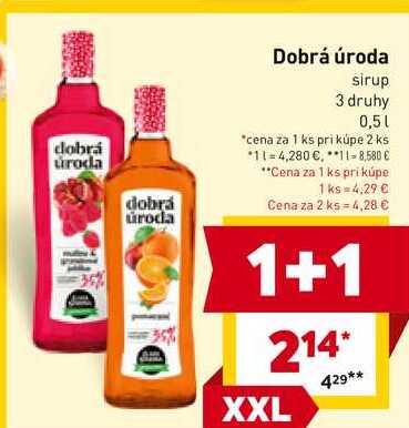 Dobrá úroda sirup 3 druhy 0,5l