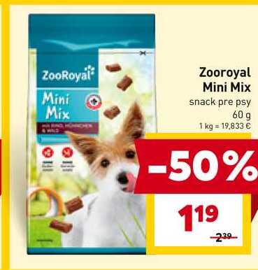 Zooroyal Mini Mix snack pre psy 60 g 