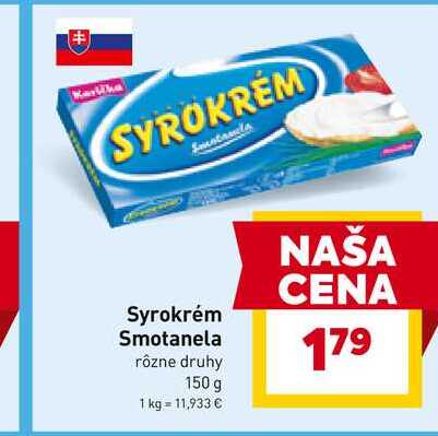 Syrokrém Smotanela rôzne druhy 150 g 