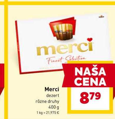 Merci dezert rôzne druhy 400 g 