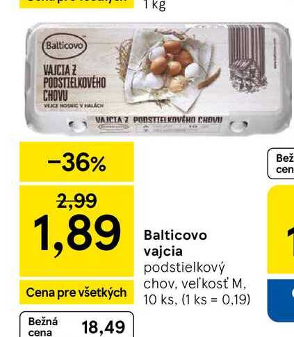Balticovo vajcia podstielkový chov, veľkosť M