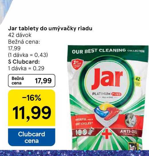 Jar tablety do umývačky riadu 42 dávok