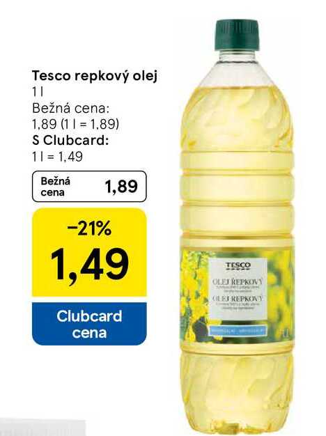 Tesco repkový olej 1l