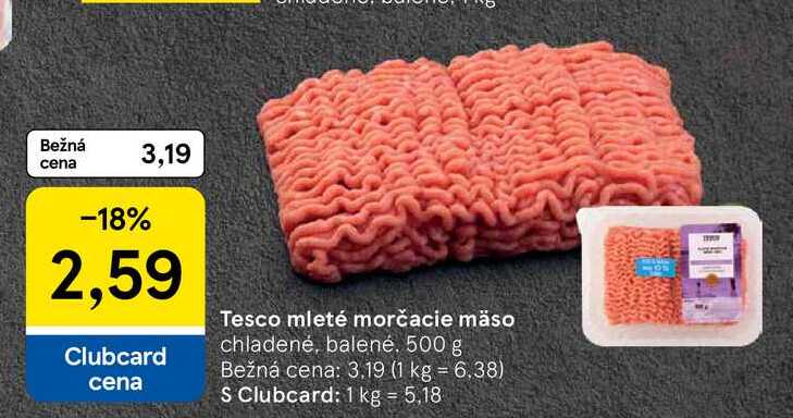 Tesco mleté morčacie mäso chladené, balené, 500 g