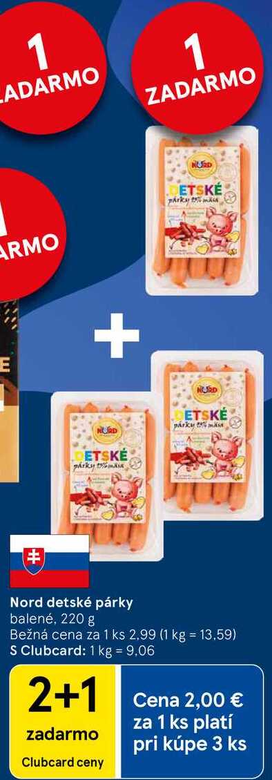 Nord detské párky, 220 g 