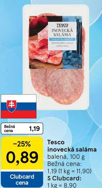 Tesco inovecká saláma, 100 g 