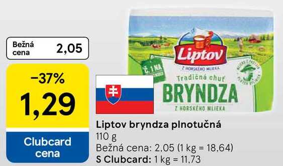 Liptov bryndza plnotučná, 110 g