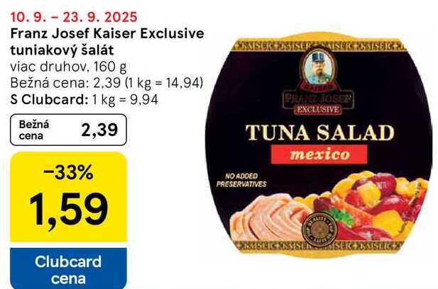 Franz Josef Kaiser Exclusive tuniakový šalát, 160 g 