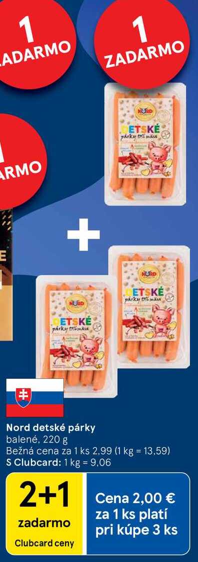 Nord detské párky, 220 g 