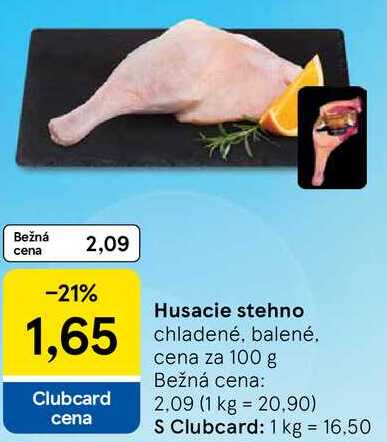 Husacie stehno, cena za 100 g 