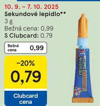 Sekundové lepidlo, 3 g 