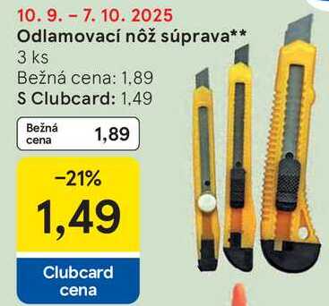 Odlamovací nôž súprava, 3 ks 