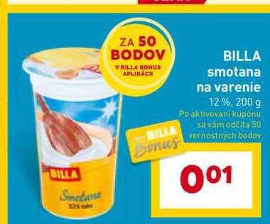BILLA smotana na varenie 12%, 200 g