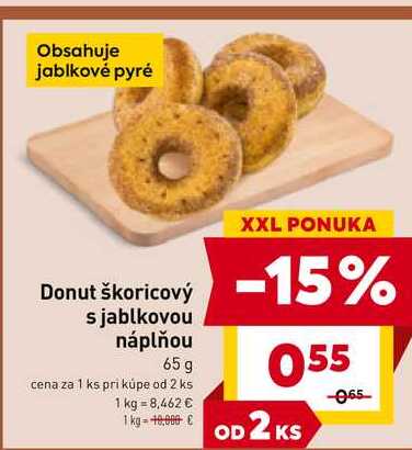 Donut škoricový s jablkovou náplňou 65 g