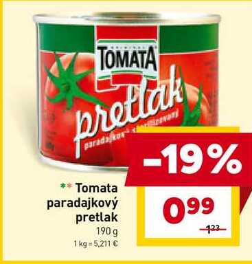 Tomata Pretlak paradajkový 190 g