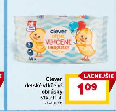 Clever detské vlhčené obrúsky 80 ks/1 bal.