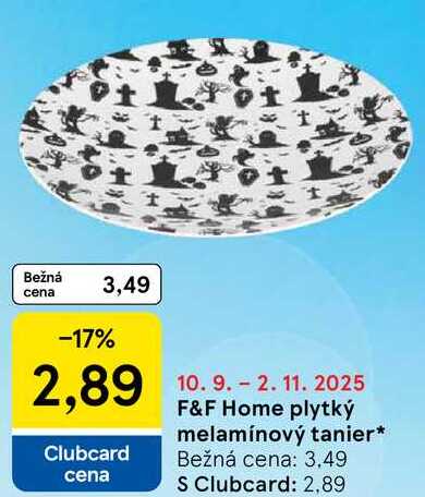 F&F Home plytký melamínový tanier