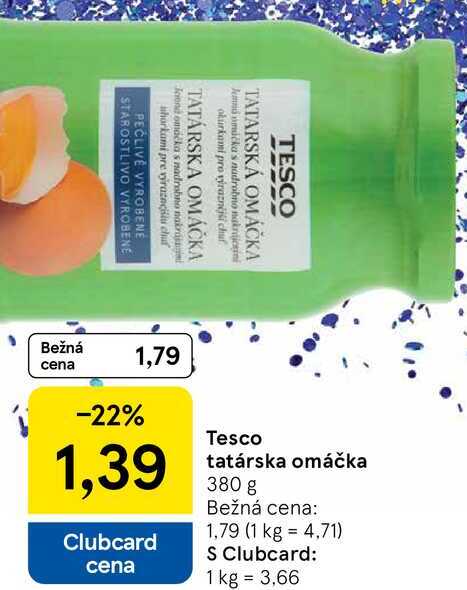 Tesco tatárska omáčka, 380 g