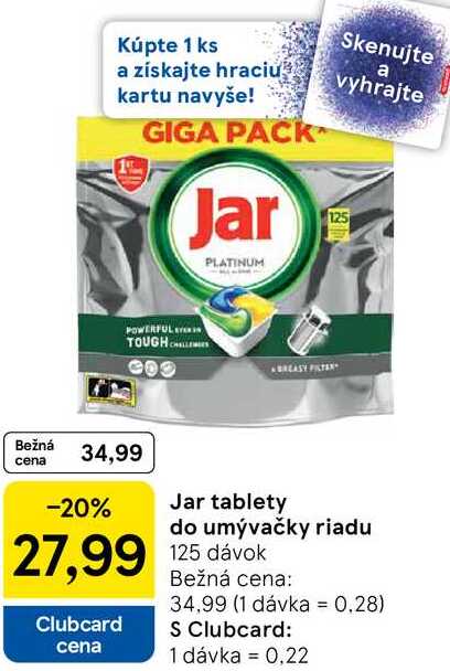 Jar tablety do umývačky riadu, 125 dávok 