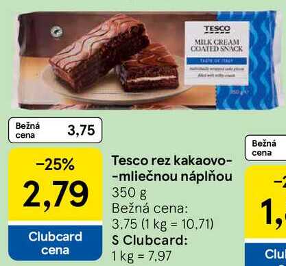 Tesco rez kakaovo-mliečnou náplňou, 350 g 