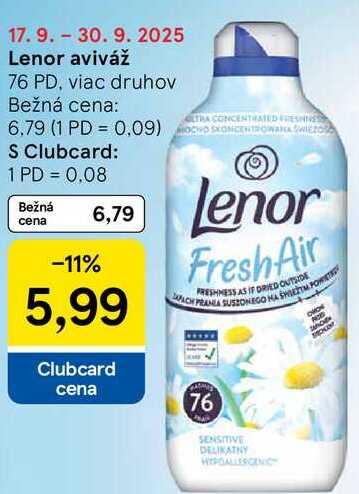 Lenor aviváž, 76 PD