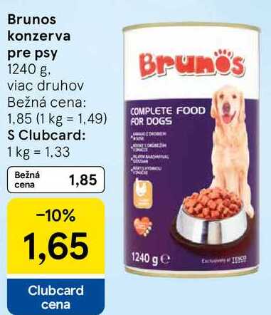 Brunos konzerva pre psy, 1240 g