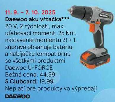 Daewoo aku vŕtačka