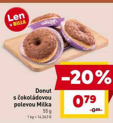 Donut s čokoládovou polevou Milka 55 g 