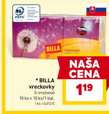 BILLA vreckovky 3-vrstvové 10 ks x 10 ks/1 bal. 