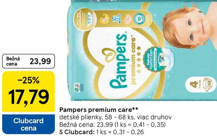 Pampers premium care, 58 - 68 ks