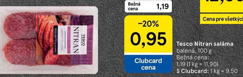 Tesco Nitran saláma, 100 g