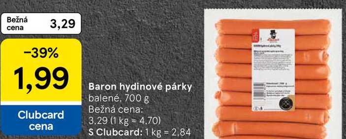 Baron hydinové párky, 700 g