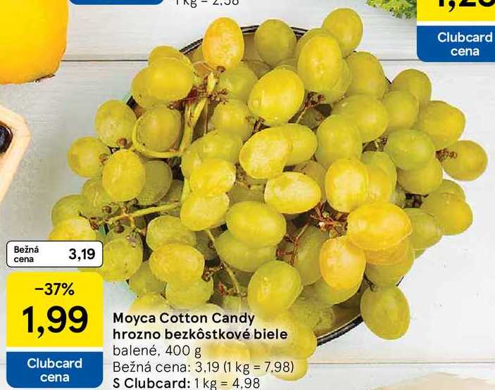 Moyca Cotton Candy hrozno bezkôstkové biele, 400 g