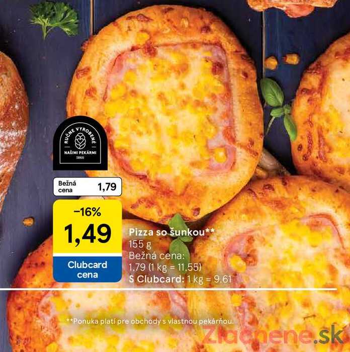 Pizza so šunkou, 155 g 