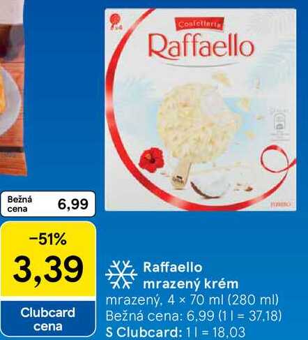 Raffaello mrazený krém, 4x 70 ml 