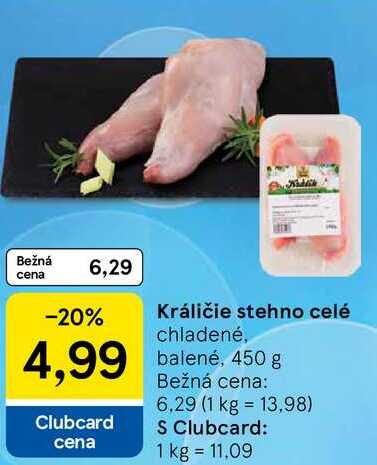 Králičie stehno celé, 450 g 