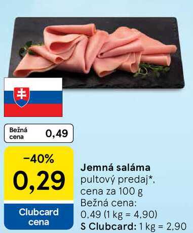 Jemná saláma, cena za 100 g