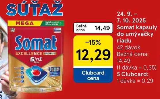 Somat kapsuly do umývačky riadu, 42 dávok 