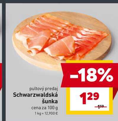 Schwarzwaldská šunka cena za 100 g 