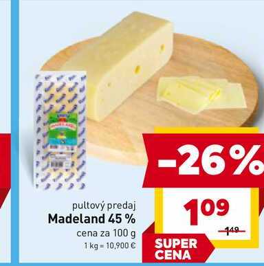 Madeland 45% cena za 100 g 