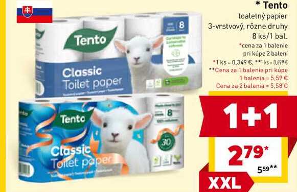 Tento toaletný papier 3-vrstvový, rôzne druhy 8 ks/1 bal. 