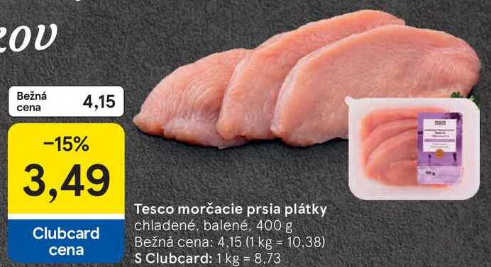 Tesco morčacie prsia plátky, 400 g 
