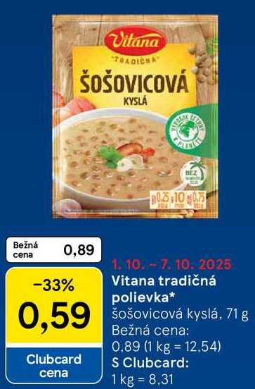 Vitana tradičná polievka, 71 g
