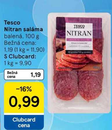Tesco Nitran saláma, 100 g