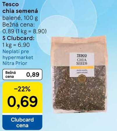 Tesco chia semená, 100 g 