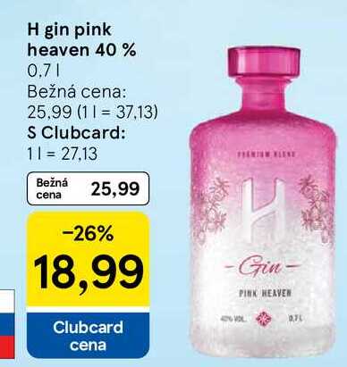 H gin pink heaven 40%, 0,7 l