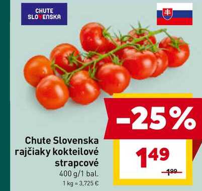 Chute Slovenska rajčiaky kokteilové strapcové 400 g/1 bal. 