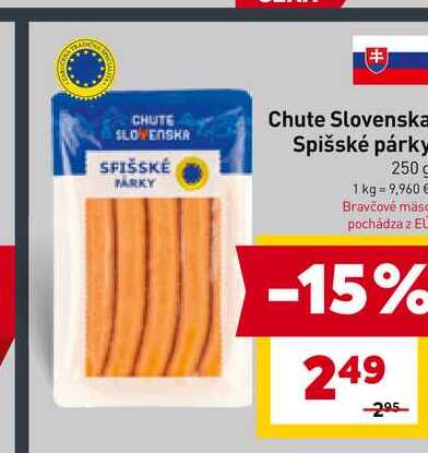 Chute Slovenska Spišské párky 250g